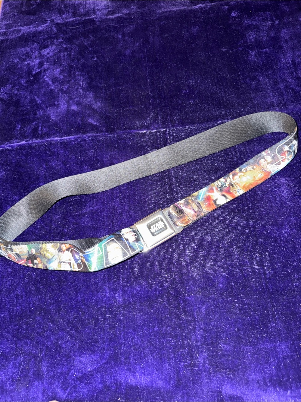 Star Wars Black Printed Seatbelt-Style Belt - Fan Graphic Accessory
